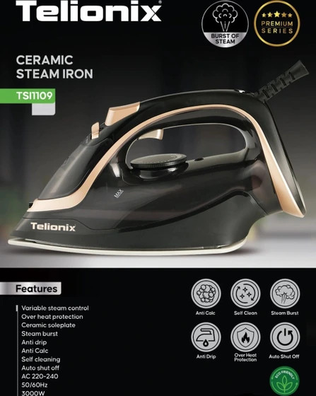 اتو بخار تلیونیکس مدل TSI1109 ظرفیت ۰.۴۷ لیتر
